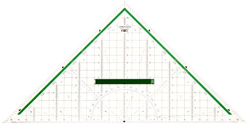 M + R 723320000 Geodreieck 32 cm glasklar hinterlegt, grün, 4004627233212