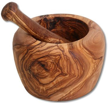 Mortier Jumbo très élégant en bois d'olivier Ø env. 15 cm