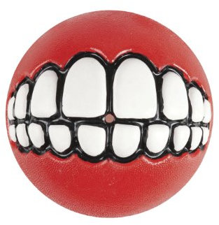Rogz Grinz Hundespielzeug, Ballform, klein, 4,9 cm, Rot