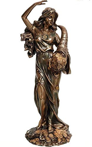 Statue Griechische Göttin Fortune/Tyche/Glück/Fortuna (Dekorative Bronzestatue 28cm) / Greek Goddess Fortune/Tyche/Luck/Fortuna (Decorative Bronze 28cm)