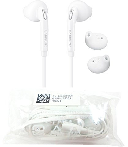 Samsung EG920 original écouteurs intra-auriculaires pour Samsung Galaxy S6 Edge SM-G925F, blanc (Bouchons d'oreille, fiche 3,5 mm, son stéréo)