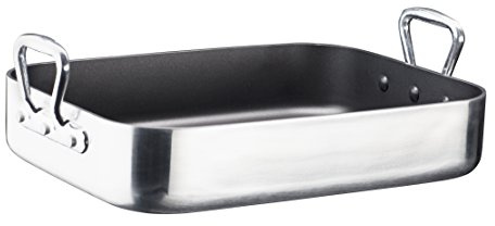 GSW 860932 Gastro Tradicional alutherm® Gastro Tradicional alutherm® Asador con Alto de pie Extremos Asas 40 x 30 cm/Aprox. 8,0 L, Aluminio, Plata/Negro, 44 x 30 x 13,3 cm