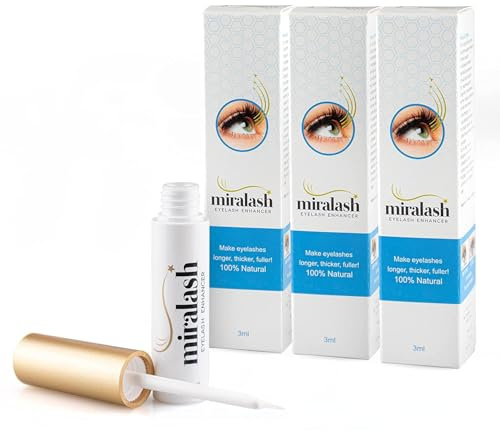 Miralash Wimpernserum 3er Pack - Eyelash Serum for long lashes, Wimpern Serum Schnell Wachstum, mit Ginseng für Wimpern, Prostaglandin Wimpernserum