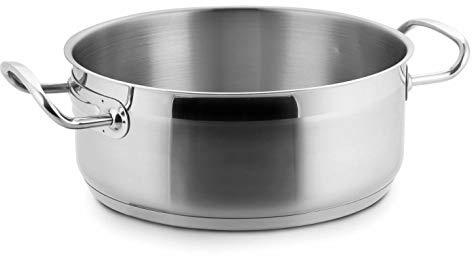 Lacor 57028 - Casserole Eco-Chef sans couvercle, Acier Acier Inox 18/10 | Fabriqué en acier inoxydable de qualité alimentaire; haute résistance à la corrosion et usure quotidienne