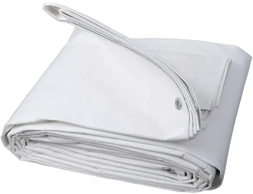3S SuperSamaStore Telo Impermeabile Occhiellato, Telone per Copertura Esterni, Resistente, per Giardino, Gazebo, Tendone, Telo Tenda Impermeabile, 120 Grammi/Metro Quadro, 8 x 10 Metri, Bianco