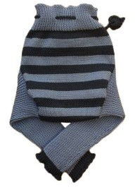100% Merinowolle Baby Wollwindelhose Überhosen Hose gestrickt gestreift Schafswolle Sky blue+Dark blue L