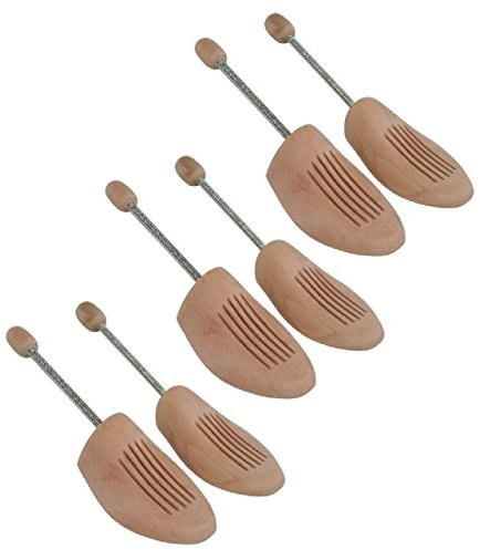 Sneakerprofi 3 Paar Holz Spiralfeder Schuhspanner von Gr. 36-48 (Set von 3 Paar) Multipack, Schuhspanner:38/39