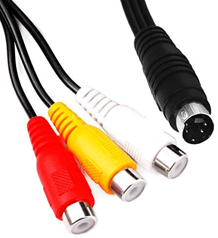 High-Tech Place Convertisseur S-Vidéo 4-pin vers RCA Adaptateur de câble AV Femelle, Longueur: 20cm