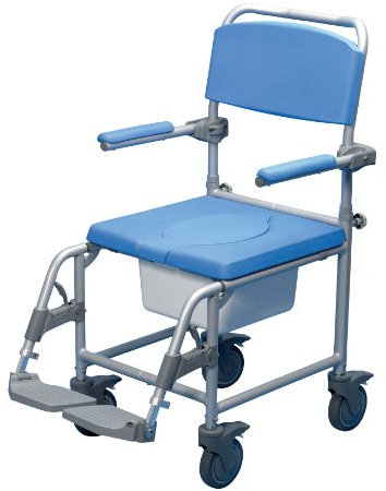 Days Deluxe Wheeled Shower Commode Toilet Chair, Attendant- Propelled Shower Chair
