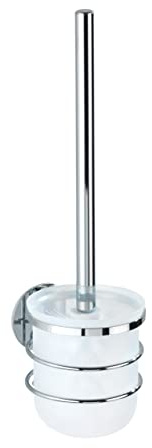 WENKO Turbo-Loc® Edelstahl WC-Garnitur - WC-Bürstenhalter, Befestigen ohne bohren, Edelstahl rostfrei, 10 x 37 x 12.5 cm, Glänzend