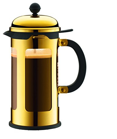 Bodum New Chambord Kaffeebereiter 8 Tassen, Chrom, Gold, cm, 10.7 x 17.5 x 25 cm, 1 Einheiten