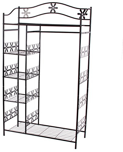Mendler Metall-Garderobe Genf 172x100x43cm - ohne Vorhang | Garderobenständer, Kleiderschrank, Metallregal