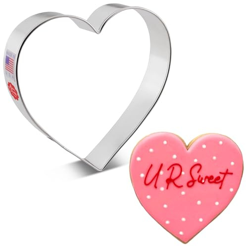 Keksausstecher Herz Ausstecher - 10,2 cm - Valentinstag Ausstechformen von Ann Clark USA | Perfekte Größe und Form, Amerikas größter Keksausstecher, lebensmittelechter amerikanischer Stahl