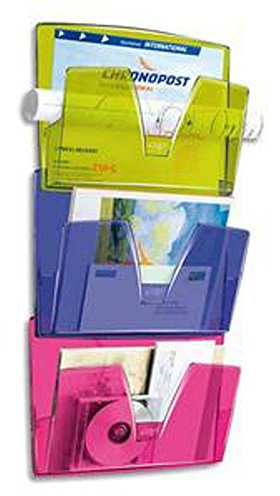 Lot de 3 corbeilles mural 170, kit de fixation fourni - Dim. L 36,1 x H 71,8 x P 8,6 blanc, multicolore