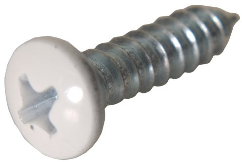 Hillman 100 Pcs Sheet Metal Screws (#8 x 3/4) | Phillips Drive Pan Head Self-Tapping Screws | White Painted Steel Fasteners for Metal, Wood, Fiberglass & Plastic Repairs