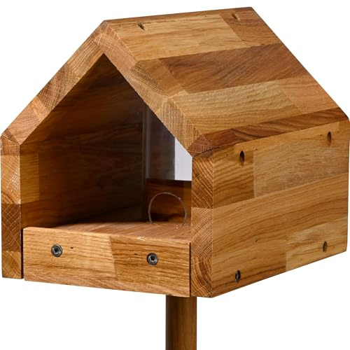 Luxus-Vogelhaus 46601e Ek Fågel Matning Hus med sadeltak, matningsbricka och dispenser med matarstativ