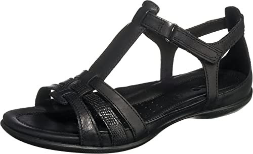 ECCO Flash dam Platt sandal, svart, 39 EU