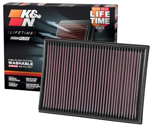 K&N High-Flow Original Lifetime Engine Air Filter: Increase Power: Premium, Washable: Compatible with 2010-2024 Toyota/Lexus: GX460, 4Runner, FJ, Land Cruiser, Prado, 33-2438
