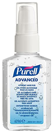 PURELL ADVANCED HAND SANITISER GEL 60mL, Portable Pump Bottle. Hand Sanitizer Gel kill 99.99% of most common germs. 70% alcohol formulation with moisturisers