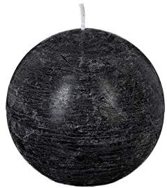 Atmosphera Rustikale Kugelkerze, Schwarz, Durchmesser 10 cm