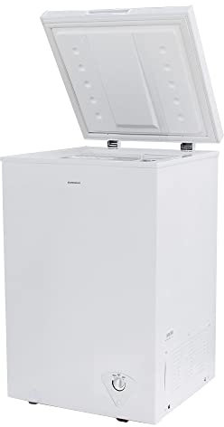 Statesman CHF100 Chest Freezer, 100 Litre, 57 cm Wide, 1x Basket, Adjustable Feet, Temperatures Down to -15ºC, Suitable for Outbuildings and Garages, White