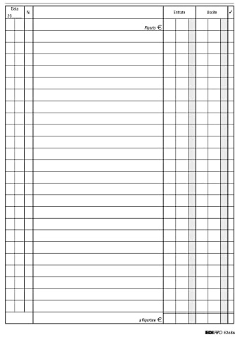EDIPRO - E2686 - Registro cassa entrate/uscite 96 pagine f.to 24x17