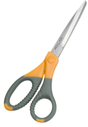 Wedo 9857 Schere (Edelstahl Titan Plus, 7 Zoll (17,7 cm)) grau/gelb