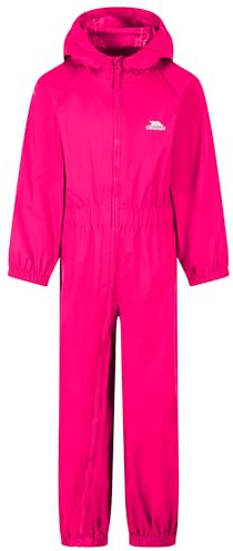 Trespass Button - Traje de Lluvia para niños, Color Rosa (Gerbera), Talla 5/6 años
