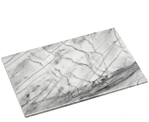 Premier Housewares White Slab Cutting Chopping Boards Glass Chopping Board in Marble for Kitchen Glass Chopping Board Marble Slab 2 x 41 x 31 cm