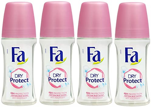Fa Deodorant 1.7 Ounce Roll-on, Men & Women, 50ml - 4 Pack (Dry Protect)