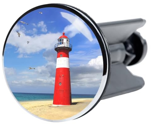 Sanilo Waschbeckenstöpsel Leuchtturm, schöner Stöpsel für das Waschbecken, universal mit Motiv