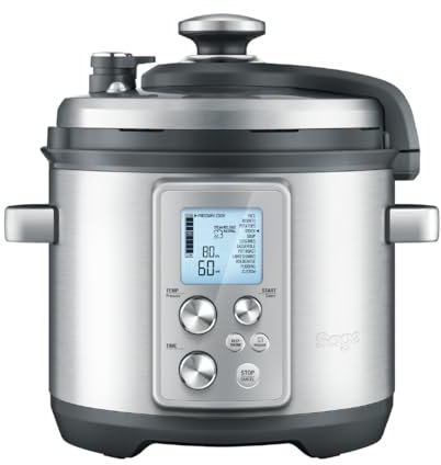 Sage - The Fast Slow Pro - Pressure Cooker, Slow Cooker, Steamer - 11 Settings, 4L Capacity, 1100 Watts - Hands Free Automatic Steam Release - Brushed Stainless Steel