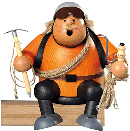 KWO Smoking Figure Edge Stool Mountain Climber 16 cm Smoke Figure Räuchermännel Smoking man Erzgebirge