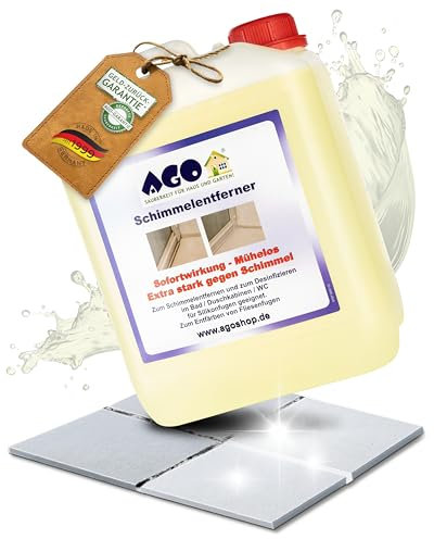 AGO Schimmelentferner 5 Liter/desinfizierendes Anti Schimmel Mittel gegen Schwarzschimmel im Innen- und Außenbereich/Stockflecken Entferner - höhere Wirksamkeit als herkömmliche Sprühreiniger