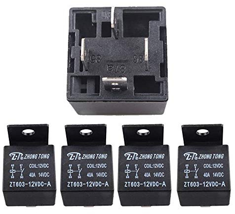 Mintice 5 Piezas 12V 40A Relé 4 Pines Vehículo Coche Relé Kit Automático de Ventilador Eléctrico de La Bomba de Combustible Alta Resistencia Carro Relé de Arranque