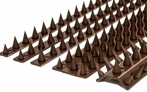 Cat Intruder Deterrent Repellent Wall Fence Spikes: Pack of 50 (22.5M to 67.5M) - BROWN