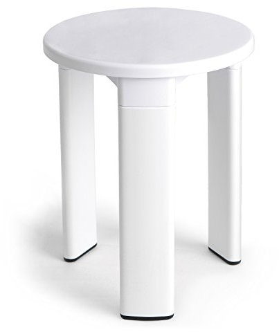 Tatay Tabouret Rond, avec Trois Pieds, en Plastique résistant, Facile à Nettoyer. Couleur Blanche, Finition Brillante. Dimensions :40 x 32 x 32 cm.
