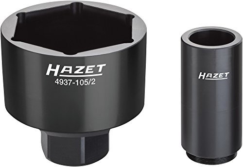 Hazet NKW Achsmutter-Steckschlüssel-Satz DAF, Renault, Volvo 4937-105/2 ∙ vierkant Hohl 25 mm (1 Zoll) ∙ Außen-Sechskant Profil ∙ Schlüsselweite: 105 ∙ Anzahl Werkzeuge: 2, 1 Stück