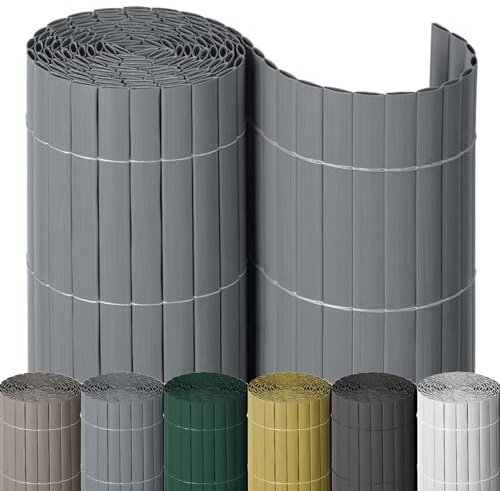 NOOR PVC Sichtschutzmatte Sight - Sichtschutzzaun Silber 180x300 cm | wetterfeste Zaunblende für Garten, Balkon & Terrasse - Balkonverkleidung UV-stabil, schimmelresistent & zuschneidbar