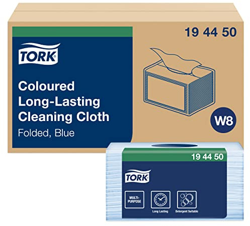Tork Paños de Limpieza Duraderos Azul W8, Multiuso, 8 × 40 Paños, 194450