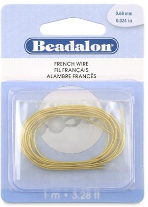 Beadalon French Wire, 0.60 mm / .024 in, Gold Color, 1 Meter