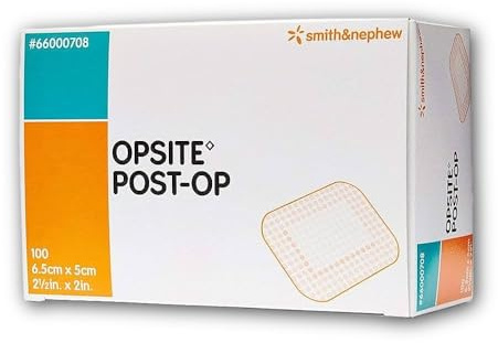 Smith & Nephew SJ66000708 Opsite Post-Op Verband mit Pad, 6,5 cm x 5 cm, 100 Stück