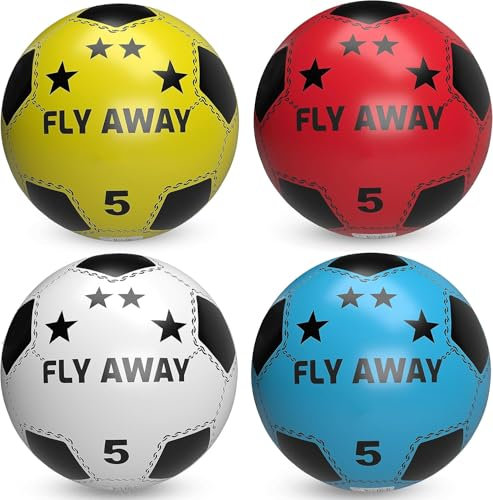 Soccer Shoot PVC football (Pack of 6) toy ball For Kids (Deflated) Lightweight Adjustable Inflatable for Indoor Outdoor Play Beach, Home, Birthday, School & Parties Assorted Colors