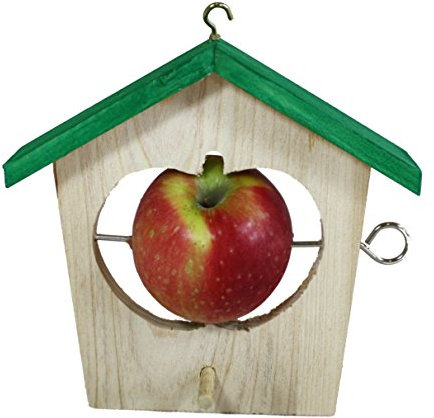 Elmato 10200 Apfelhäuschen mit Metallspieß Futterstelle Obst Gemüse, 20x18cm