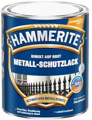Hammerite Metallschutzlack Glänzend, 3in1- Rostschutz, Hellgrau, 250 ml