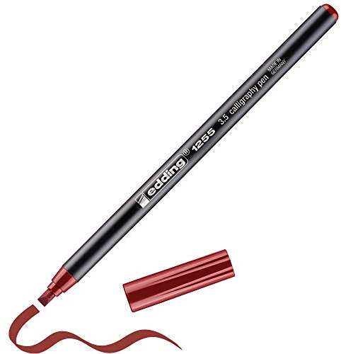 edding 1255 Kalligrafiestift - karmesin - 1 Stift - Kalligrafiespitze 3,5 mm - Fasermaler für Papier, Holz, Terrakotta, Leinwand - für Anfänger, Hand-Lettering, Bullet Journal, Grußkarten, Tagebuch