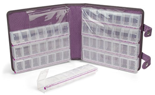 Craft Mates Bead Organizer, Locking Compartments, Clear Plastic Storage Containers for Buttons, Pins, Jewelry, Diamond Art and Craft Supplies, Large Portable Organizer for Crafters and Teachers