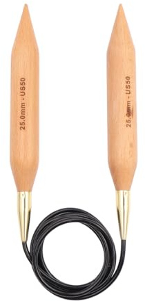 KnitPro - KnitPro Jumbo Björk (100 cm x 25,00 mm) fasta rundstickor - 1 enhet