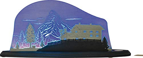 weigla - Schwibbogen original Erzgebirge I Motiv Matterhorn I Dekoleuchte I LED-Lichterbogen I Größe 47 x 21 x 8,2 cm I Inklusive Beleuchtung I Deko innen I aus Holz & Acryl