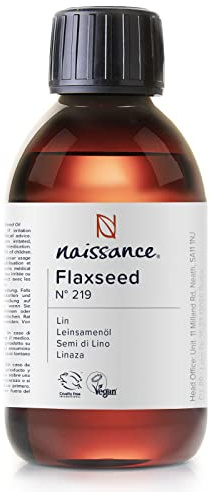 Naissance Aceite Vegetal de Linaza Virgen (No. 219) 225ml - Para Cuerpo, Cara, Piel, Pelo, Uñas